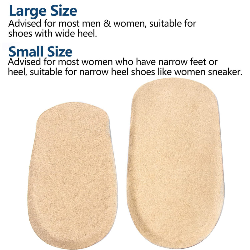 PrettSole Gel Heel Lifts, 1/2 Inch Height Increase Insoles for Leg Length Discrepancy - Large Shoe Lifts for Men, Shoe Inserts Comfort Half Foot Pads for Heel Pain - 1 Pair Large-1/2'(12mm) - NewNest Australia