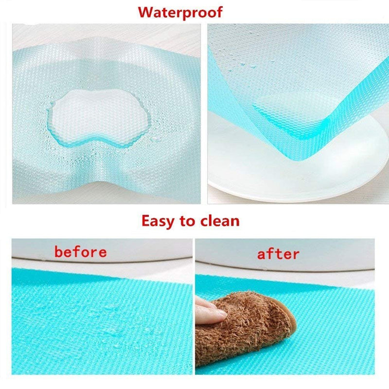 NewNest Australia - Pelapola 7 PCS Shelf Mats Antifouling Refrigerator Liners Washable Can Be Cut Refrigerator Pads Fridge Mats Drawer Table Placemats(2 Green+2 Pink+3blue) 