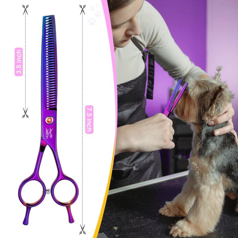 Jason 7.5" Thinning Scissors For Dogs - Professional Thinning Scissors Dog Scissors With 36 Teeth Japanese Stainless Steel Grooming Scissors For Dogs Cats, Purple Tl-Thinning - NewNest Australia