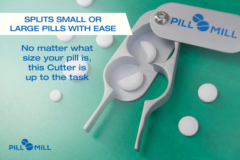 Pill Cutter Splitter by Pill Mill - Metal Blades That Will Never Dull - Grip Handle Helps to Cut Small or Large Pills with Ease - Light and Durable Tablet Divider - Perfect Medicine Slicer for Travel - NewNest Australia