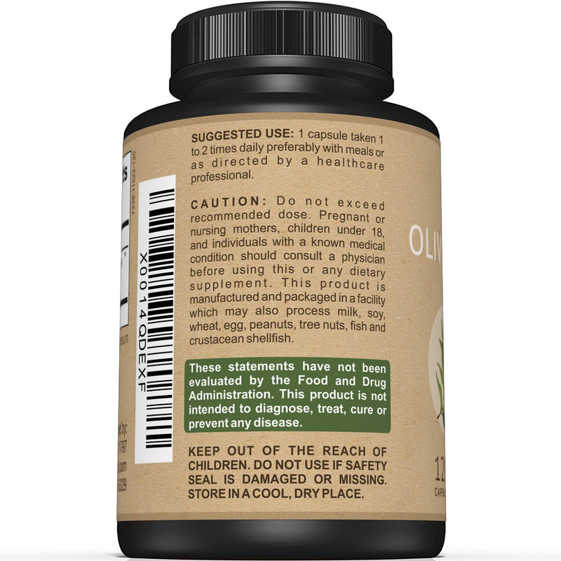 Premium Olive Leaf Extract Capsules – Standardized to 20% Oleuropein – Super Strength Olive Leaf Exact Supplement Supports Immune System & Cardiovascular Health – 750mg Per Capsule – 120 Capsules - NewNest Australia
