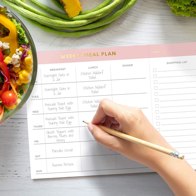 Sweetzer & Orange Weekly Meal Planner and Grocery List Magnetic Notepad. Pink 10x7” Meal Planning Pad with Tear Off Shopping List. Plan Weekly Menu Food for Weight Loss or Dinner List for Family! - NewNest Australia