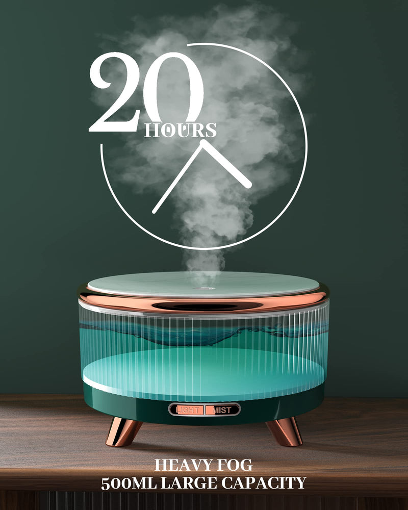 Diffusers for Essential Oils Large Room, 500ml Aromatherapy Diffuser，7 Colors Changed Green - NewNest Australia