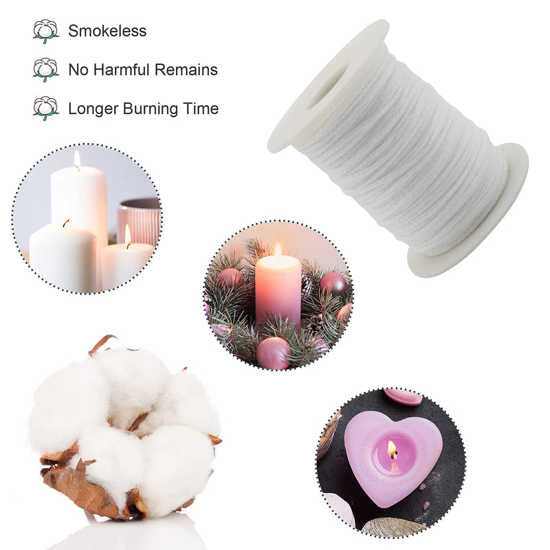 Candle Wick Roll, RAPUDA 200 Ft 24 PLY Braided Wick Spool, 2 Pcs Metal Candle Wick Holders,100 Pcs Metal Sustainer Tabs, 60 pcs Candle Thread Stickers for Candle DIY Craft Making - NewNest Australia