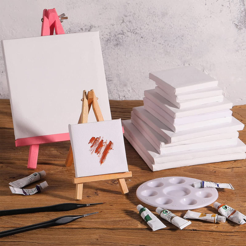 12 Pieces Assorted Size Mini Art Canvas Stretched for Craft Painting Drawing (3 Inches, 4 Inch, 5 Inch, 6 Inch) 3 Inches, 4 Inch, 5 Inch, 6 Inch - NewNest Australia