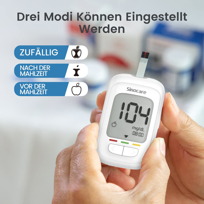 Sinocare Safe Aq Pro I Blood Glucose Monitor Set, Upgrade Sugar Monitor With Test Strips 50, Lancets X 50, Starter And Elderly Operation Friendly (Safe Aq Pro I Blood Glucose Monitor Set 50) - NewNest Australia