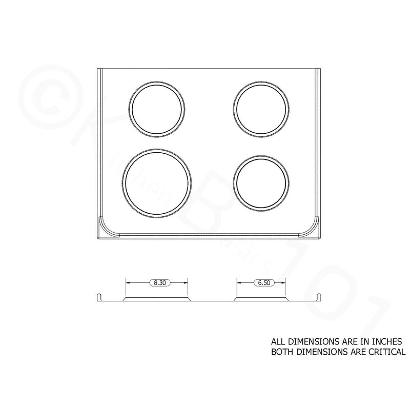 KITCHEN BASICS 101 316048413 and 316048414 Replacement Chrome Drip Pans for Frigidaire Kenmore - Includes 2 6-Inch and 2 8-Inch Pans, 4 Pack - NewNest Australia
