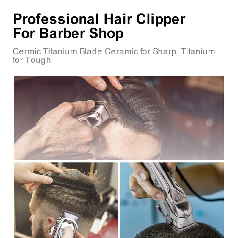 Himaly Professional Hair Clippers - Electric Cordless Hair Clippers Rechargeable Beard Trimmer Cordless & Corded Grooming Kit with 4 Guide Combs for Men and Women Silver - NewNest Australia