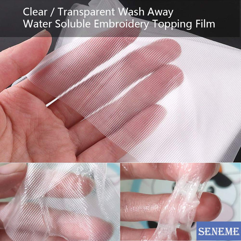 Water Soluble Stabilizer for Embroidery Topping Film (8 in x 15 yd Roll), Seneme 35um Clear Embroidery Stabilizers - Wash Away Embroidery Stabilizer for Machine Embroidery Stabilizer and Hand Sewing 8"*15yd roll - NewNest Australia