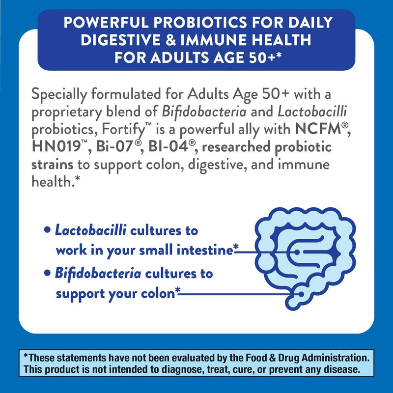 Nature’s Way Fortify Extra Strength 50+ Daily Probiotic, 50 Billion Live Cultures, 11 Strains, Prebiotic, 30 Capsules 30 Count - NewNest Australia