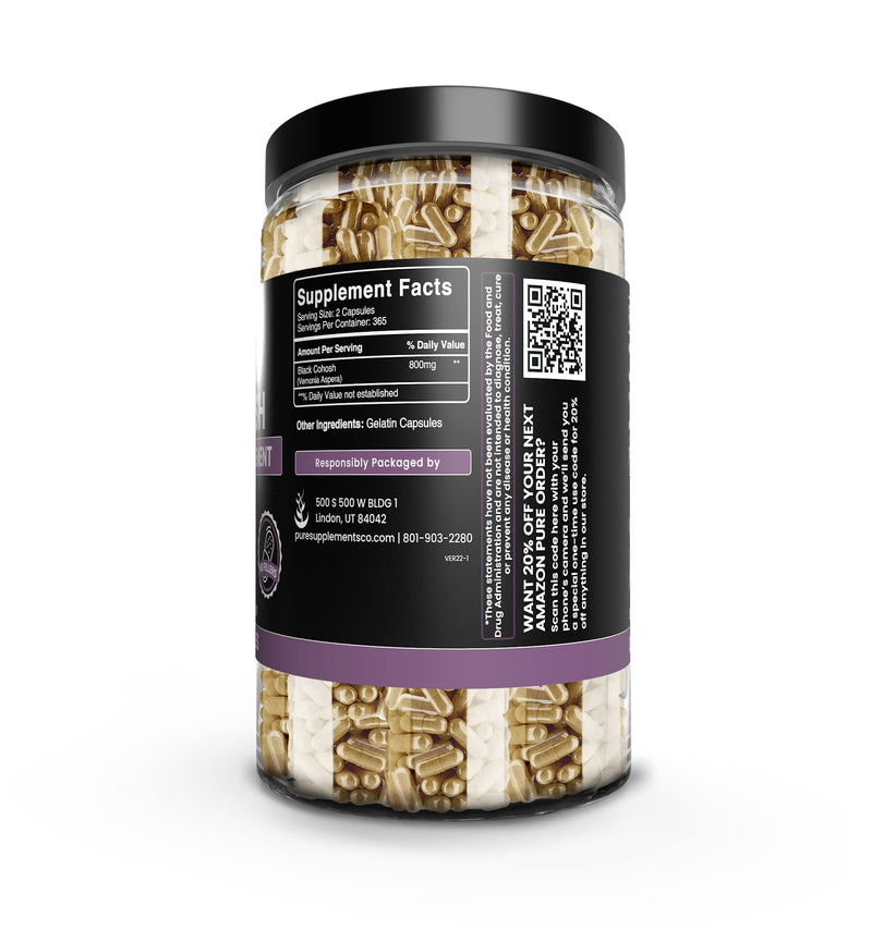 Pure Original Ingredients Black Cohosh (730 Capsules) No Magnesium Or Rice Fillers, Always Pure, Lab Verified 730 Count (Pack of 1) - NewNest Australia