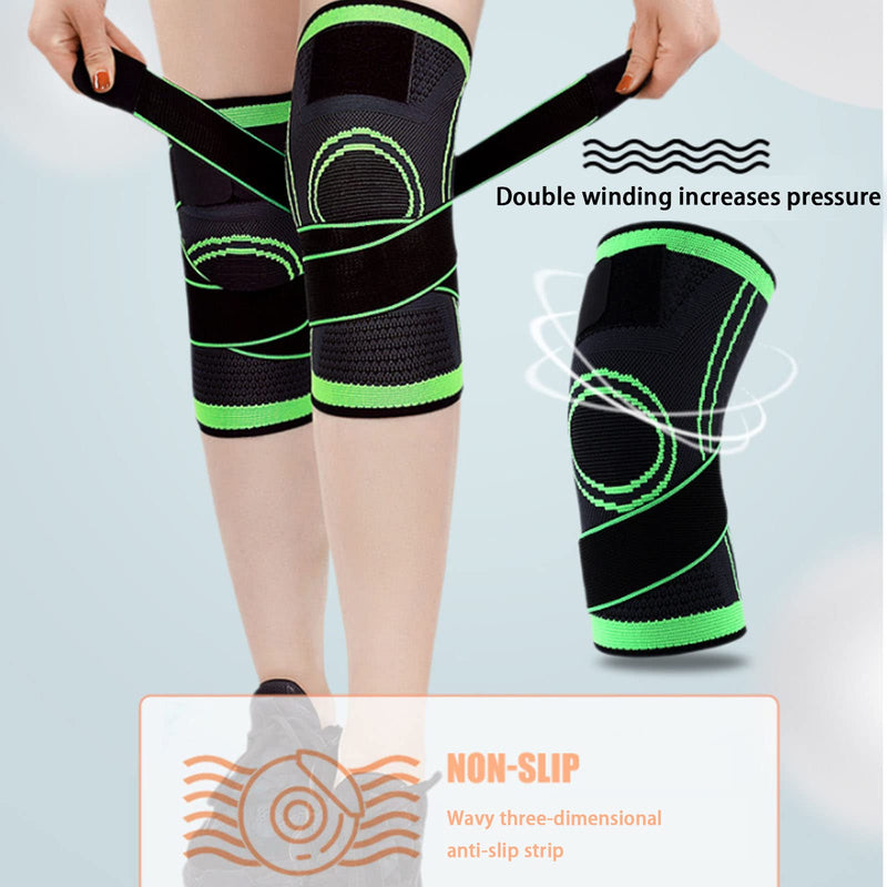 Dkddsss 2 Pieces Knee Support, Knee Support Men Women Knee Brace With Adjustable Straps, Medical Knee Pads For Knee Pain, Running, Meniscus Tear, Arthritis, L - NewNest Australia