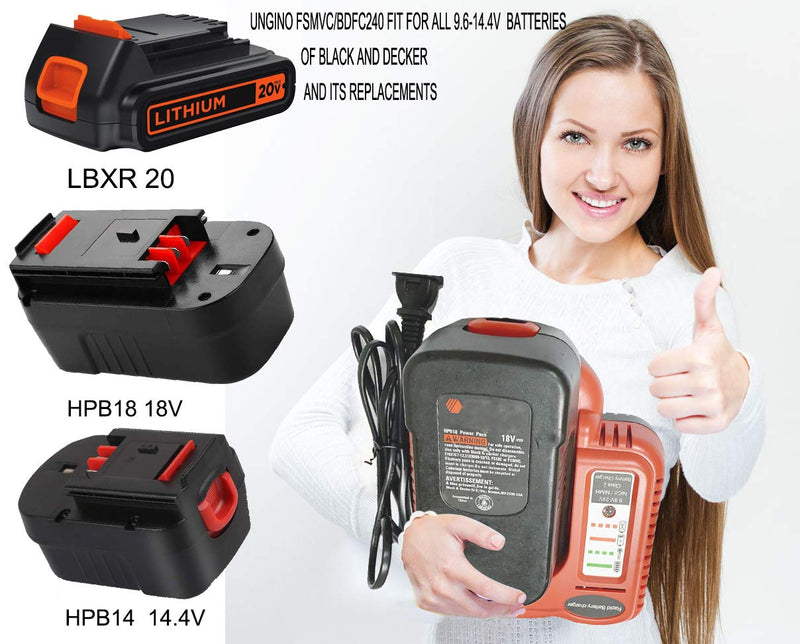 UNGINO FSMVC BDCCN24 7.2V-24V Battery Charger for Black+Decker BDCCN24 BDFC240, for Black & Decker 18V 14.4V 12V 9.6V 24V NiCD&NiMH Battery HPB18 HPB14 HPB12 HPB24 Black Decker 18V Battery Charger… - NewNest Australia