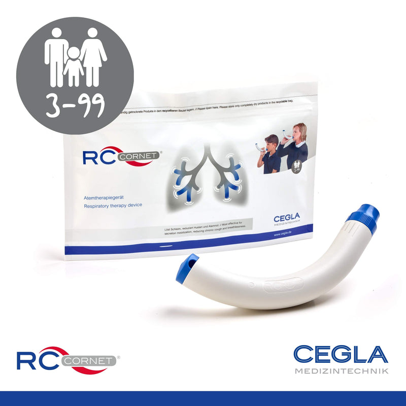 Cegla Rc-Cornet Breathing Therapy Device Reduces Coughing, Loosens Mucus, Relieves Shortness Of Breath - Connection For Inhalation Devices For Inhalation Possible, Clears The Lower Respiratory Tract, Helps To Breathe Easier - NewNest Australia