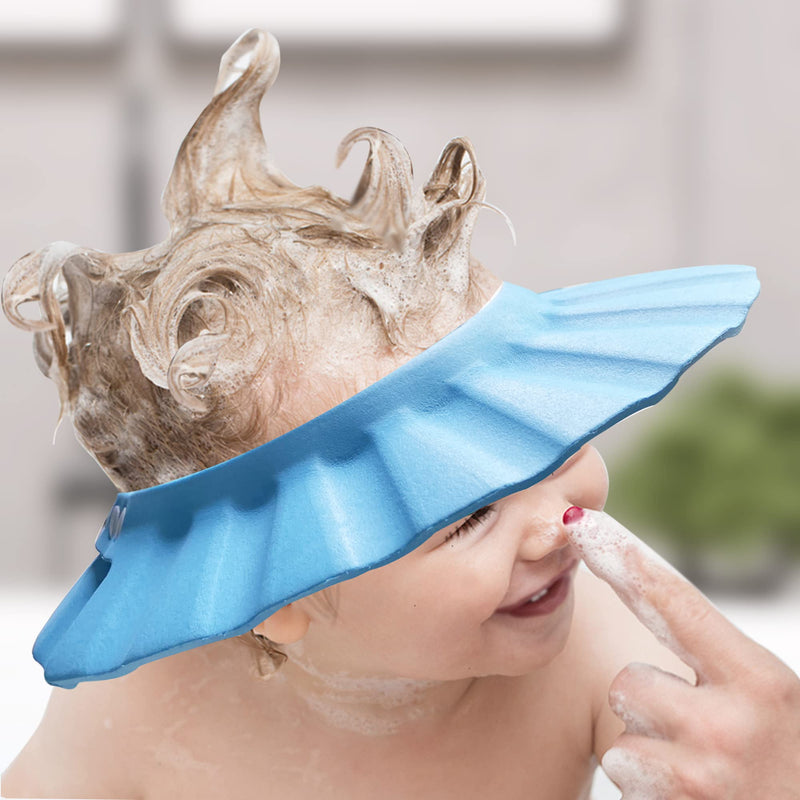 Baby Shower Cap Soft Adjustable Baby Bath Head Cap Visor for Washing Hair Shower Bathing Protection Bath Cap for Toddler, Baby, Kids, Children blue - NewNest Australia