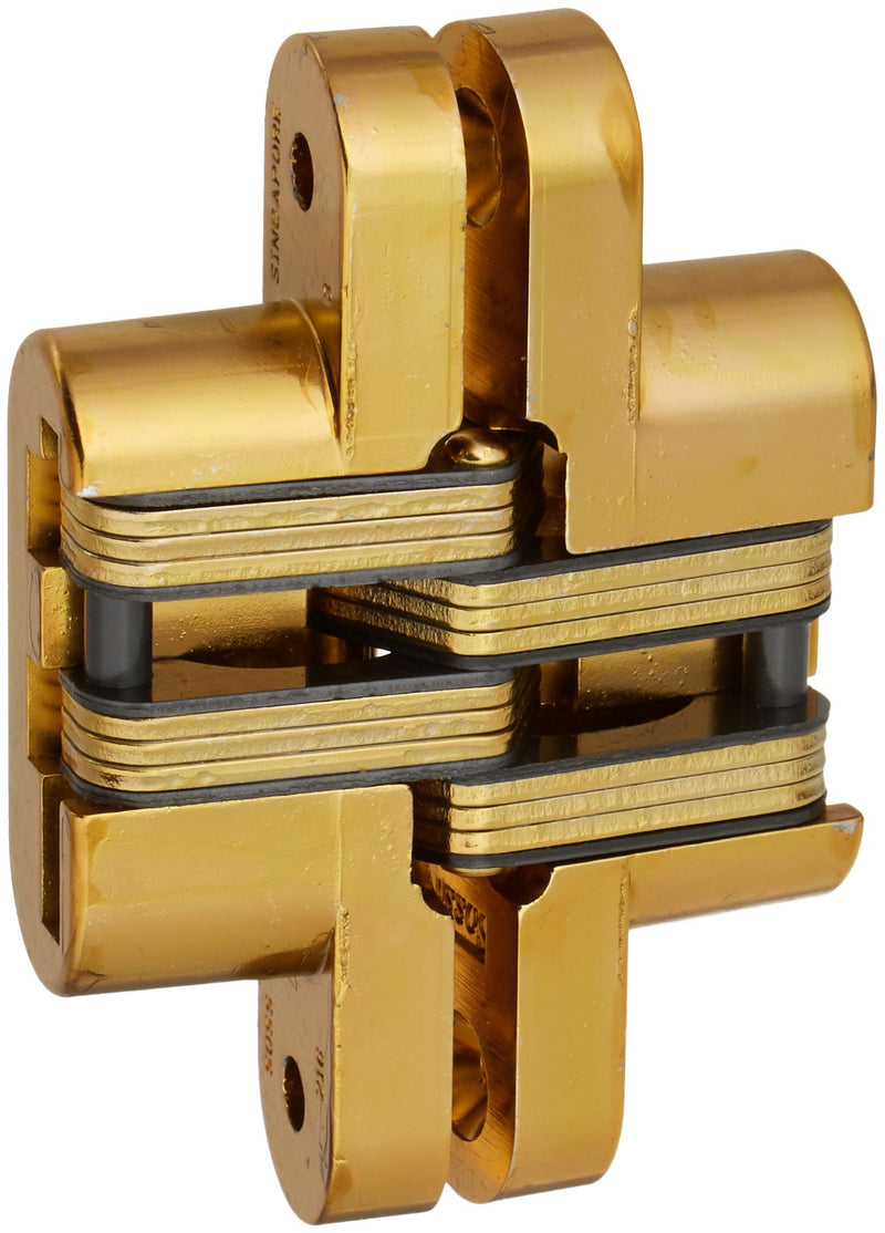 Soss 2164 1" x 4-5/8" Heavy Duty Invisible Hinge for 1-3/8" Doors Satin Brass Finish - NewNest Australia