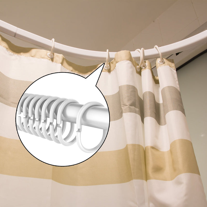 24 Packs Plastic Shower Curtain Rings Hooks for Bathroom Shower Window Rod (White) White - NewNest Australia