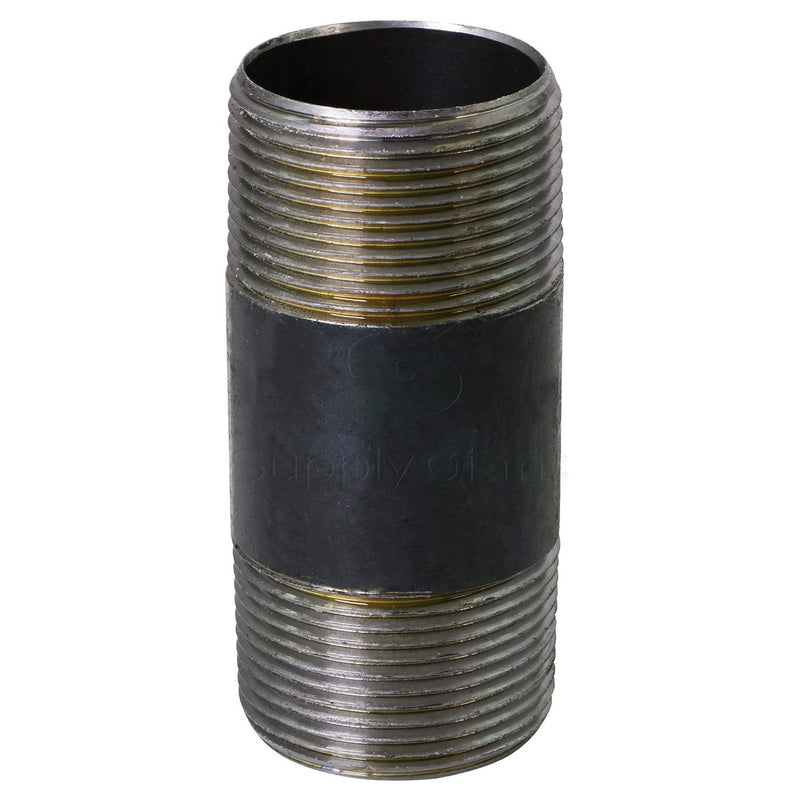 Everflow Supplies NPBL3420 2" Long Black Steel Nipple Pipe Fitting with 3/4" Nominal Size Diameter - NewNest Australia