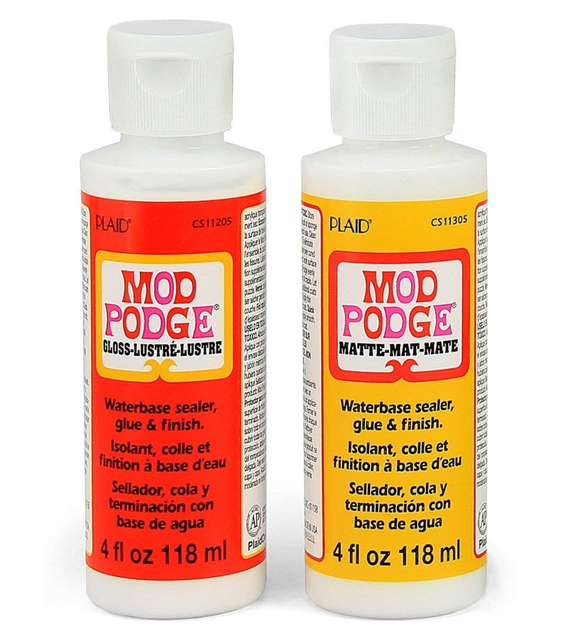 Mod Podge Decoupage Starter Kit, Gloss and Matte Medium with 3 Pixiss Foam Brushes, Waterproof for Puzzles, Wood and More 4oz - NewNest Australia