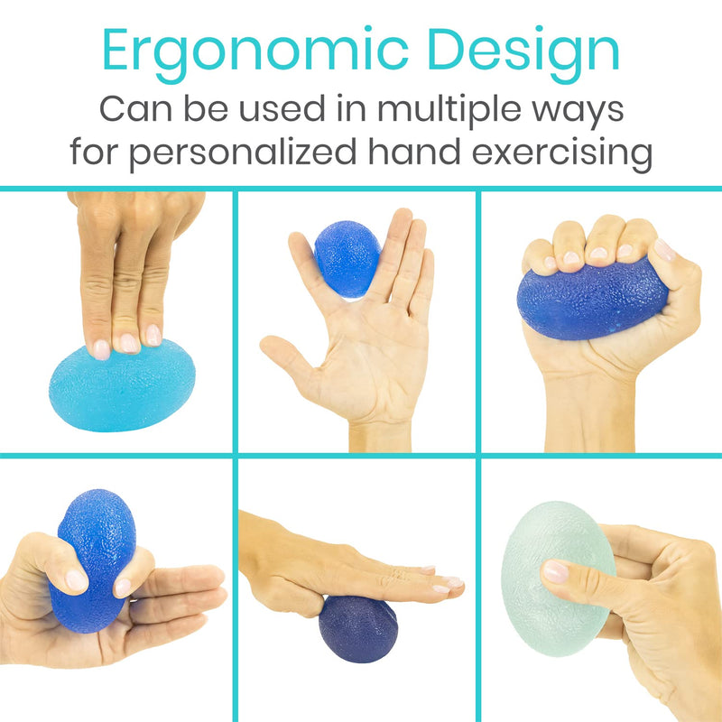 Vive Hand Exercise Eggs - Sensory Squishy Ball for Stress Relief and Grip Strengthening Therapy - Wrist Strength Trainer Equipment - Squeeze Toy for Kids, Adults, Women and Men - for Arthritis 4 - NewNest Australia