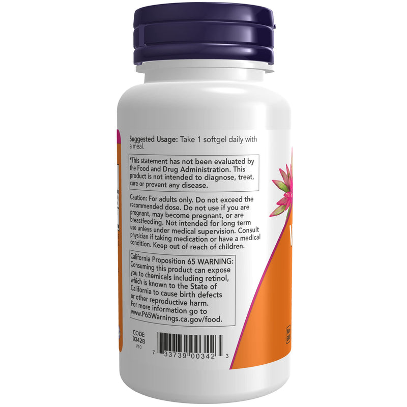 NOW Supplements, Vitamin A (Fish Liver Oil) 25,000 IU, Essential Nutrition, 250 Softgels - NewNest Australia