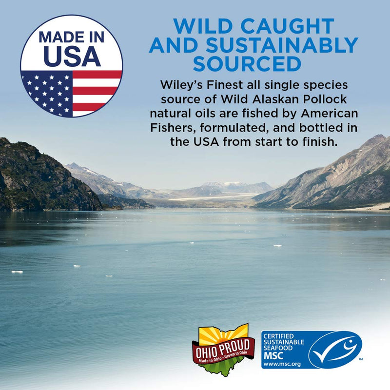 Wiley's Finest Wild Alaskan Fish Oil - 3X Triple Strength Peak EPA DHA, 1000mg Omega-3s, SQF-Certified, 30 Softgels 30 Count (Pack of 1) - NewNest Australia