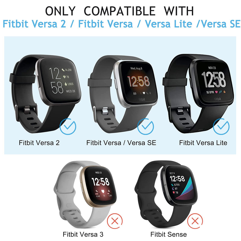 6 Pack Sport Bands Compatible with Fitbit Versa 2 / Fitbit Versa/Versa Lite/Versa SE, Classic Soft Silicone Replacement Wristbands for Fitbit Versa Smart Watch Women Men (6 Pack D, Small) Wine red/Olive Green/Blue/Black/Gray/White - NewNest Australia