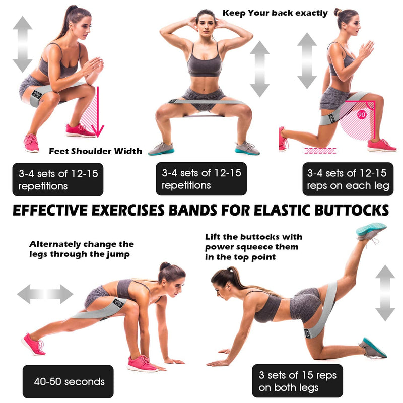 Resistance Bands for Legs and Butt - Fabric Exercise Bands Set Booty Bands Hip Bands Wide Workout Bands Resistance Loop Bands Anti Slip Circle Fitness Band Elastic Black,Grey,Light-grey - NewNest Australia