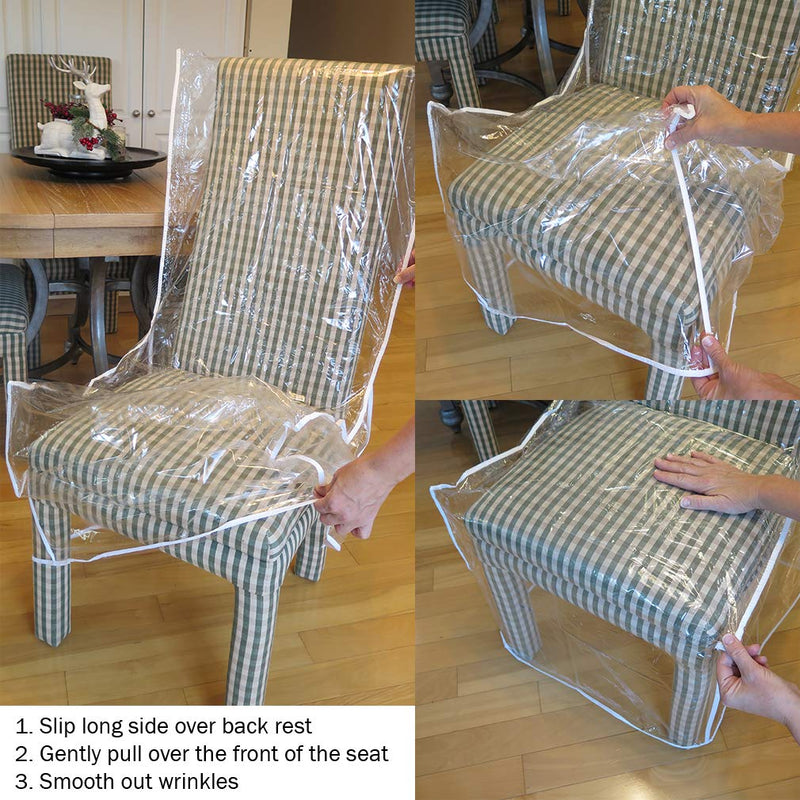 NewNest Australia - Evelots Dining Room Chair Protector-Clear-No Dust/Spill/Pet Hair/Pet Claws-Set/2 2 