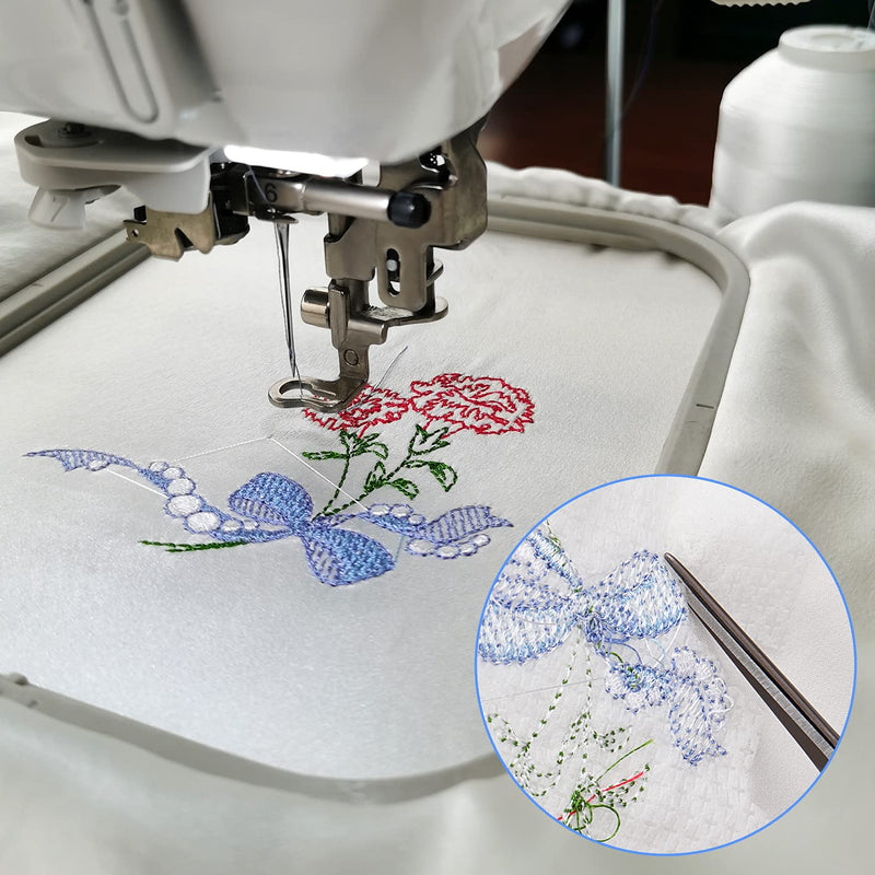 Simthread No Show Mesh (Invisible) Cut Away Embroidery Stabilizer Backing Interlining - Weight 1.9 Ounces 8" x 8" 100pcs/pack - Precut Sheets for 4x4 and 6x6 Machine Embroidery Hoops 8"x8" 100pcs - NewNest Australia