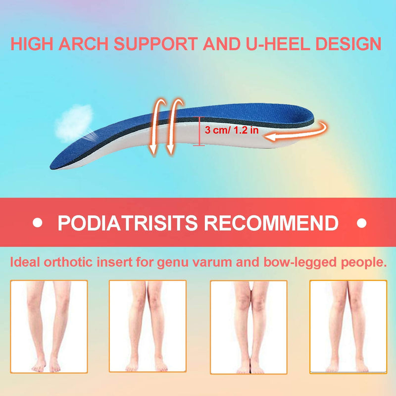 3/4 Length Plantar Fasciitis Insoles, Half Orthotic Inserts for Supination, Pronation, Oversupination, Flatfoot, Overpronation, Heel Spurs, Foot Pain Relief Arch Support Insoles for Men and Woman(XS) XS: UK (3-4.5) Blue + Grey - NewNest Australia