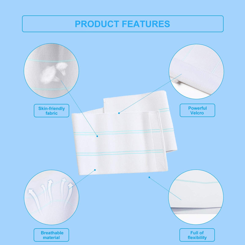Abdominal Binder Post Surgery for Men and Women, Postpartum Tummy Tuck Belt Provides Slimming Bariatric Stomach Compression,High Elasticity, Breathable - (30" - 45") 3 PANEL - 9" 3 Panels 30"-45" WHITE - NewNest Australia