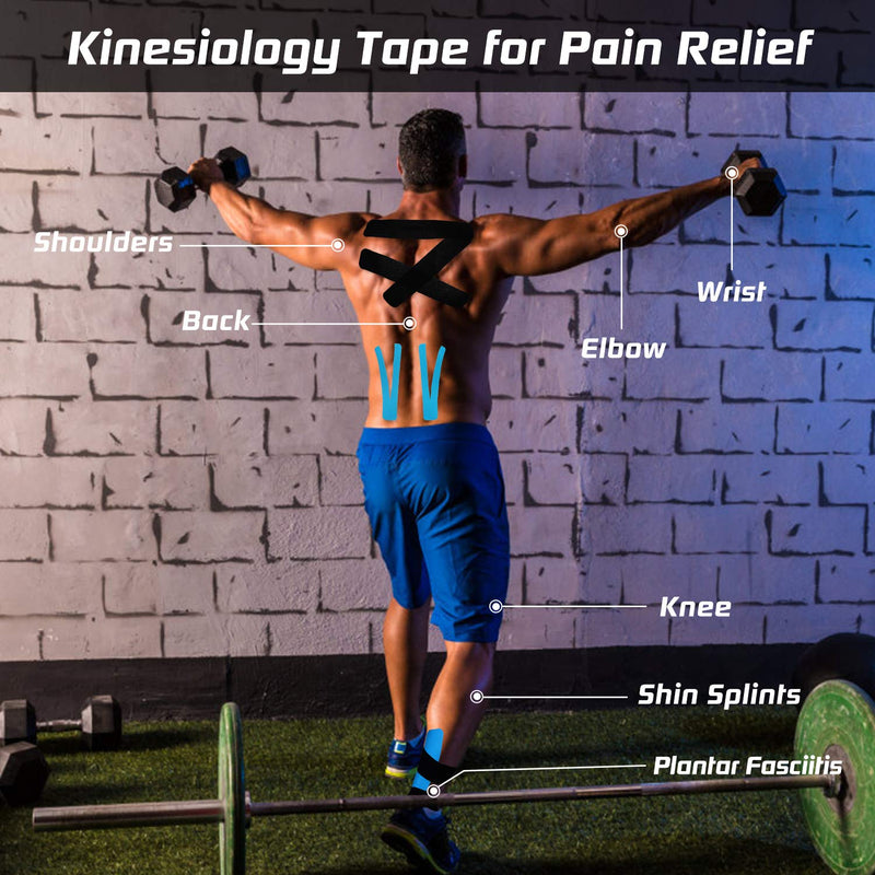 Kinesiology Tape Precut 2 Rolls Pack-Athletic Kinesiology Tape for Muscle & Joints-Kinesiology Tape Pain Relief for Knee, Ankle, Shoulder, Back, Plantar Fasciitis-40 Strips,Beige Beige - NewNest Australia
