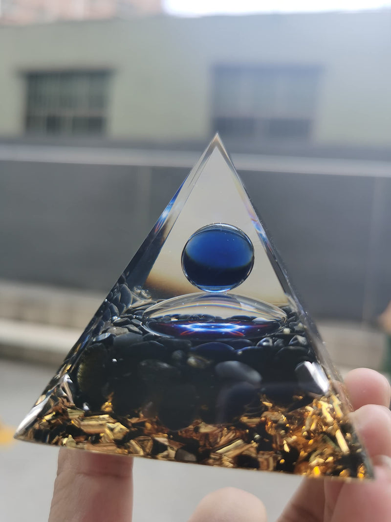 ycyingcheng Pyramid Ogan Crystal Energy Tower Nature Reiki Chakra Crushed Stone, Negative Energy Remover Blessing Home Office Ornaments Decoration Feng Shui Ornaments Crystal Pyramid 01 - NewNest Australia