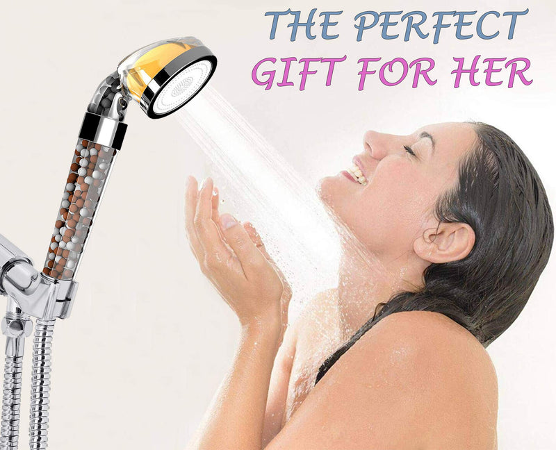 PureAction Vitamin C Filter Shower Head with Hose & Replacement Filters - Filtered Shower Head - Hard Water Softener - Chlorine & Flouride Filter - Universal Shower System - Helps Dry Skin & Hair Loss Handheld - NewNest Australia