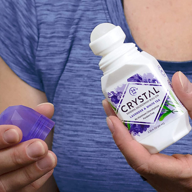 Crystal Mineral Deodorant Roll-On, Lavender & White Tea, Purple, 2.25 Fl Oz 2.25 Fl Oz (Pack of 1) - NewNest Australia