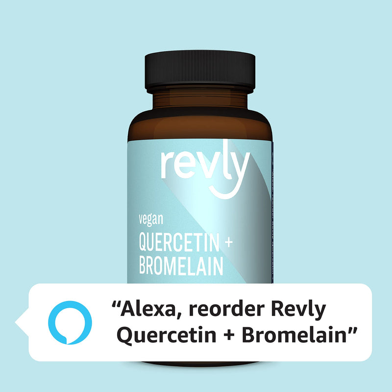 Amazon Brand - Revly Quercetin + Bromelain, 500 mg Quercetin with 150 mg Bromelain, 50 Capsules, Vegan - NewNest Australia
