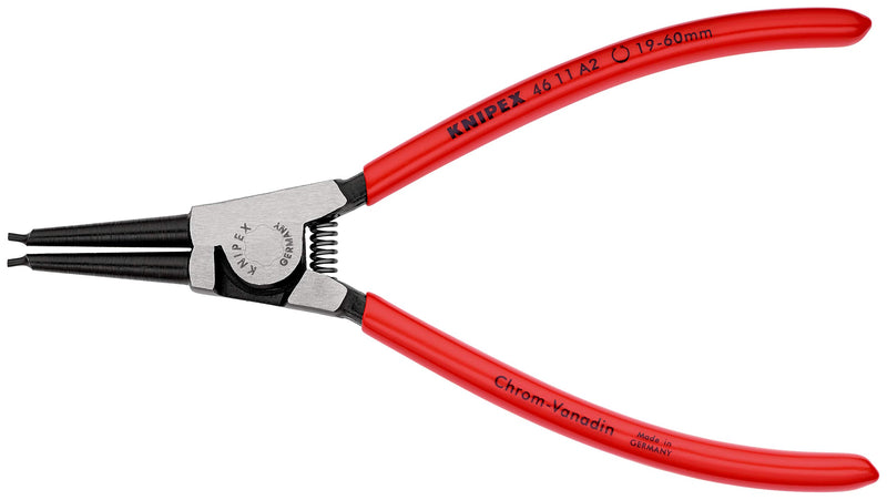 KNIPEX Tools - Circlip Pliers, External, Straight, 3/4"-2 23/64" Shaft Dia. (4611A2) - NewNest Australia