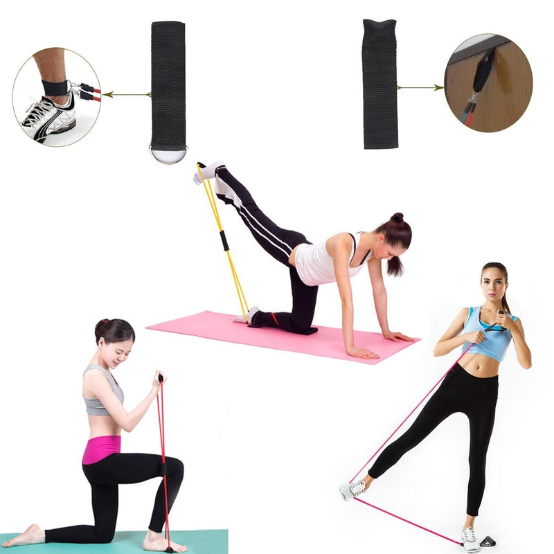 AFX Sports Exercise Resistance Bands Set, Fitness Stretch Workout Kit, 5 Tubes, 2 Foam Handles, 2 Ankle Straps, Door Anchor for Men Women, Home Gym Equipment, Yoga Pilates Physio - NewNest Australia