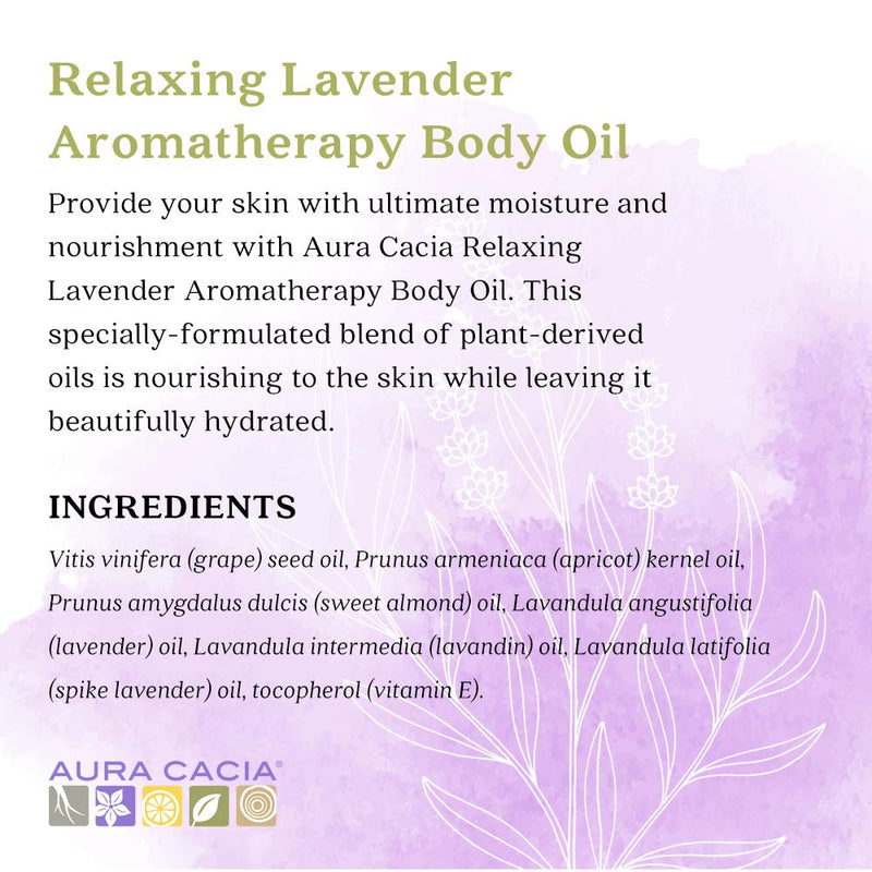 Aura Cacia Relaxing Lavender Aromatherapy Body Oil | GC/MS Tested for Purity | 237ml (8 fl. oz.) - NewNest Australia