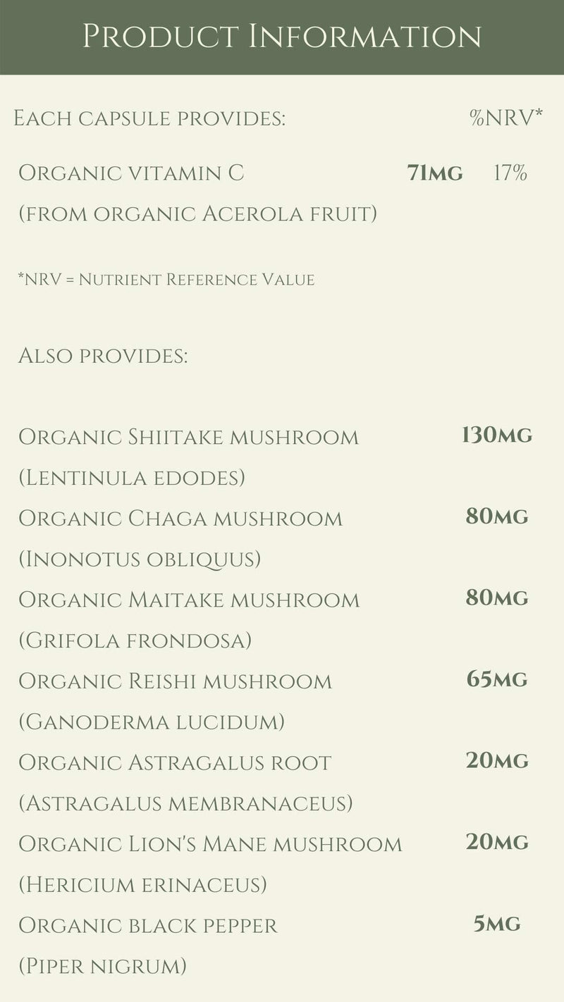 Complementary Supplements | 100% Organic Mushroom Complex | Immune System & Energy Support | Traditional Herbal TCM Adaptogen Blend | Maitake | Chaga | Shiitake | Reishi | Lion's Mane | 90 Capsules - NewNest Australia