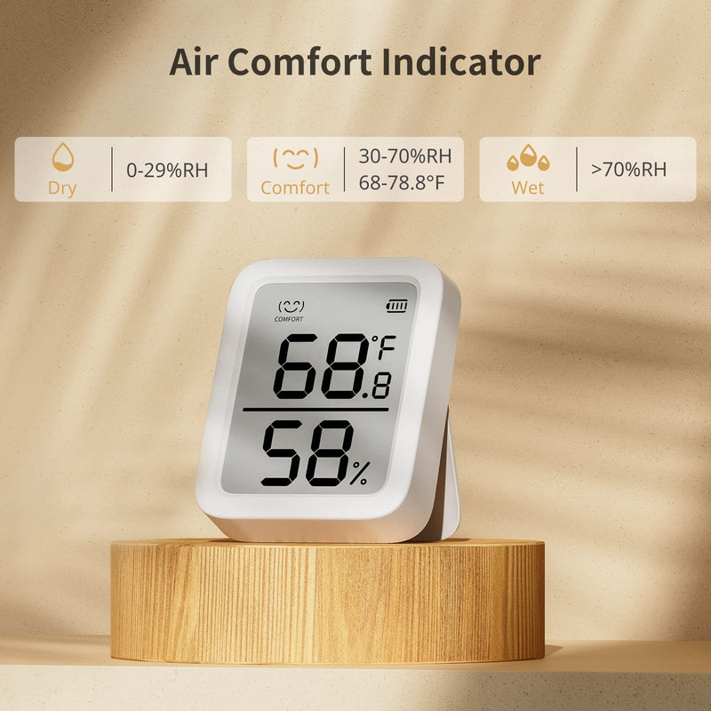 SwitchBot Thermometer Hygrometer, Bluetooth Indoor Humidity Meter and Temperature Sensor with App Control, Large LCD Display, Notification Alerts, Data Storage Export, Remote Monitor for Home - NewNest Australia