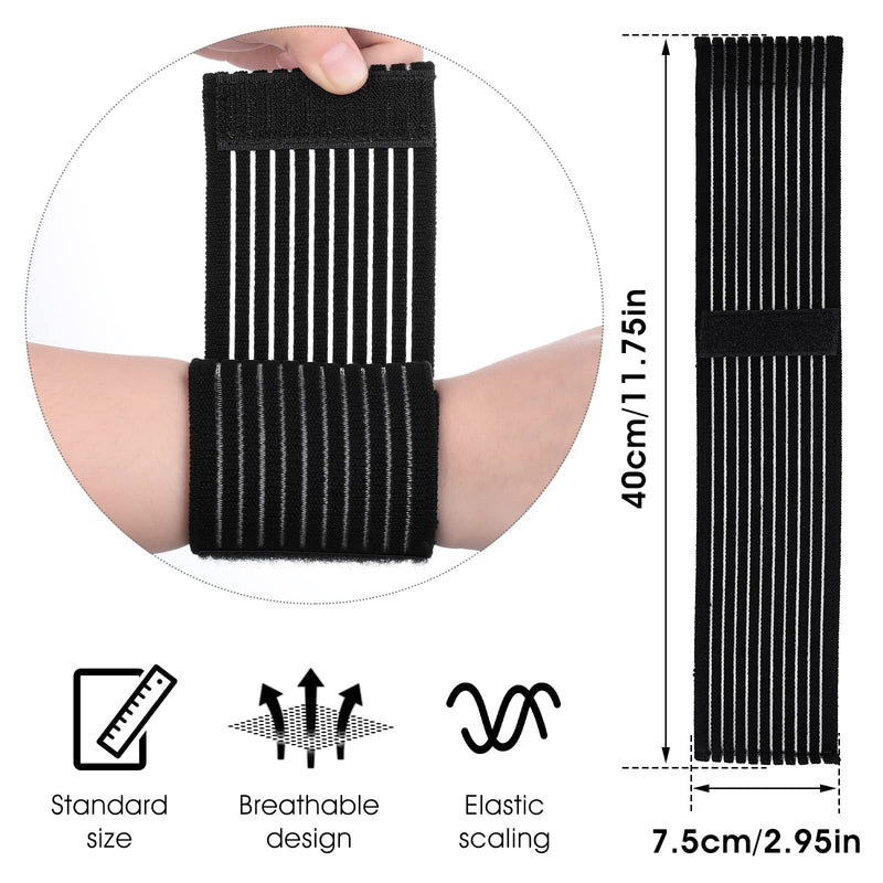 Sibba Elastic Wrist Band Wrap 4 Pieces Breathable Polyester Sleeve Compression Brace Wristband Hand Supports Splint Support Strap for Tennis Gym Sport Men Women Black - NewNest Australia