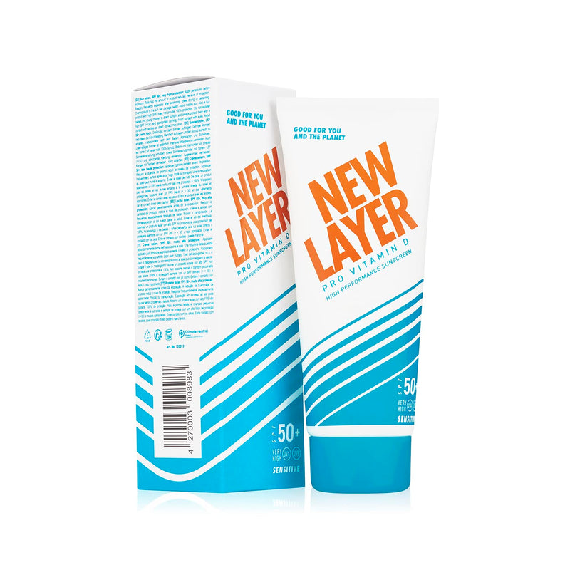 NEW LAYER Sunscreen Sensitive | SPF 50+ | Pro Vitamin D | Free from microplastics | Reef friendly | Free from octocrylenes | Waterproof | Climate neutral (200ml) (SPF50+ sensitive) SPF50+ sensitive - NewNest Australia