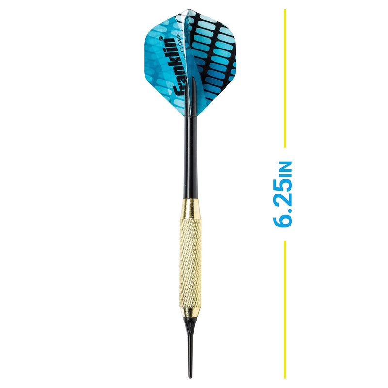 Franklin Sports Soft Tip Darts Set - 6 Pack of 18 Gram Soft Tip Darts - Removable Standard Nylon Flights and Brass Barrels - Lightweight Full Dart Set - NewNest Australia