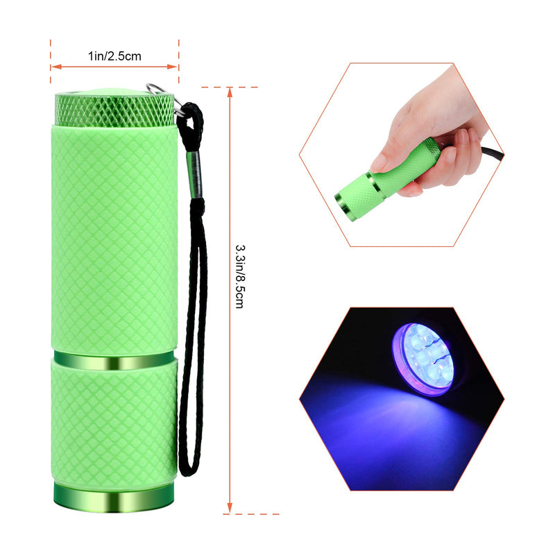 Coolrunner 1PCS LED Flashlight, Small Glow Flashlights with 9 LED Lights, Portable Light Nail Dryer for Nail Gel (GREEN) GREEN - NewNest Australia