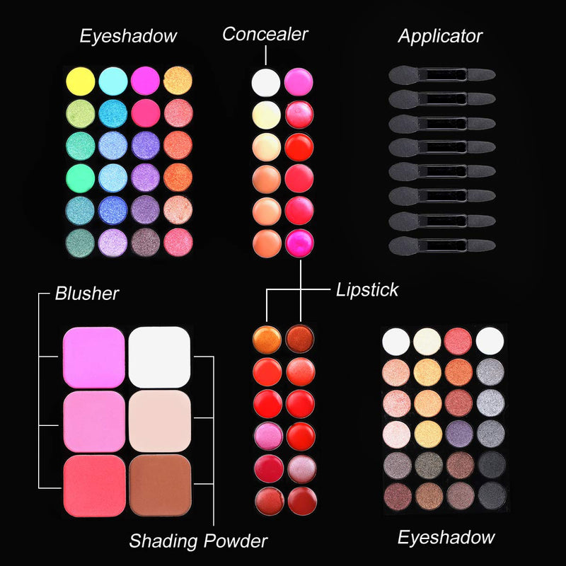 Hotrose Full 78 Color Eyeshadow Palette Makeup Palette Matte and Shimmer Lip Gloss Blusher Concealer Kit Beauty Cosmetic Makeup Set Gift Set for Teen Girls and Women - NewNest Australia