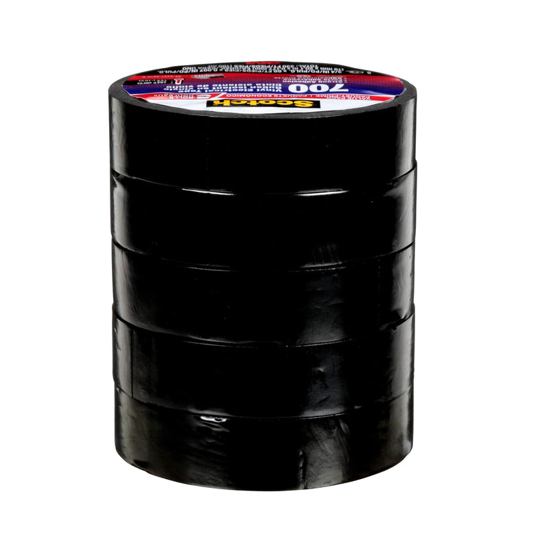 Scotch Vinyl Electrical Tape, Black, 3/4-in x 66-ft, 5-Rolls - NewNest Australia