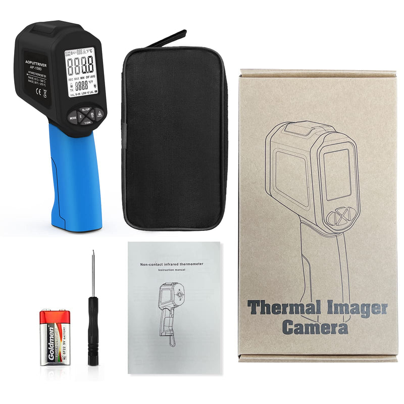 Aoputtriver Ap-1580 Infrared Thermometer, Temperature Range -58¬∞F To 2876¬∞F With Ds 30:1 High Temperature Thermometer With Adjustable Emissivity, Backlight For Hvac Pizza Ovens Ap-1580Ôºàblueôºâ - NewNest Australia