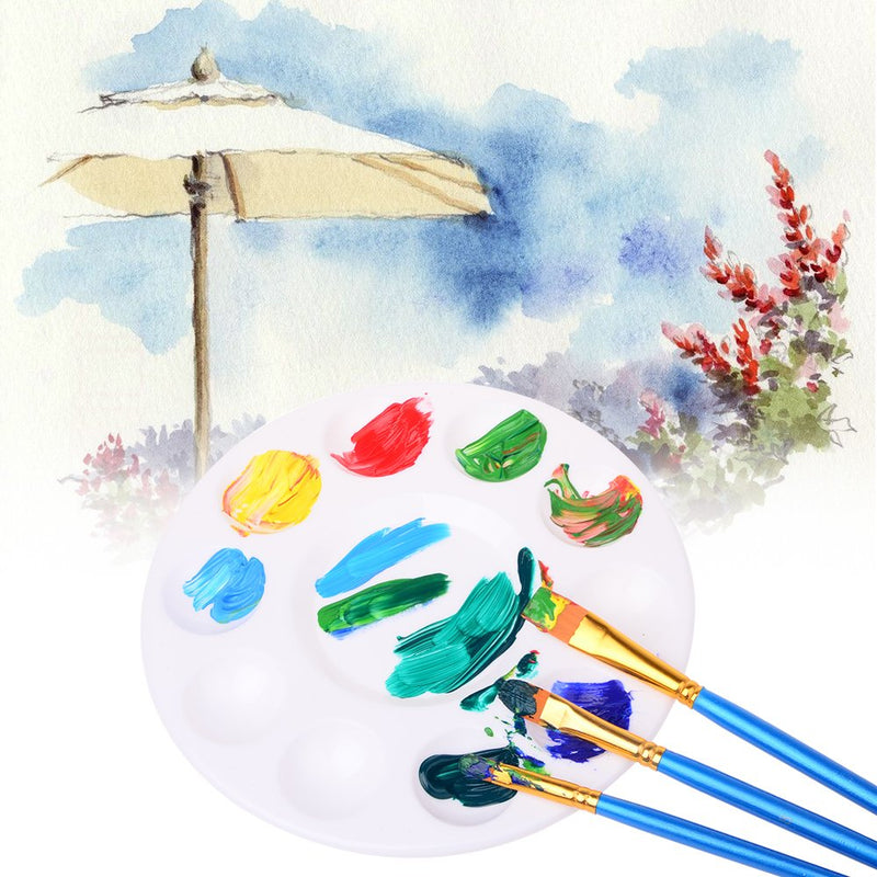 Hulameda Paint Brushes Set, 5 Packs/ 50 Pcs Round Pointed Tip Paintbrushes with 12 Pcs Paint Pallets for Acrylic Oil Watercolor, Face Nail Art, Miniature Detailing and Rock Painting, Blue - NewNest Australia